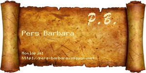 Pers Barbara névjegykártya